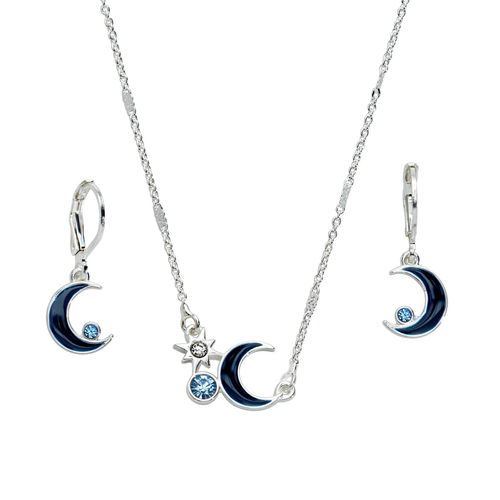 Set Collar + Aretes Luna Azure