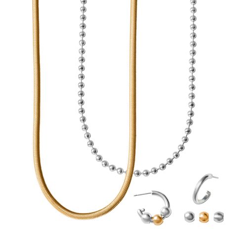 Set Collar + Aretes Mixed Glamour