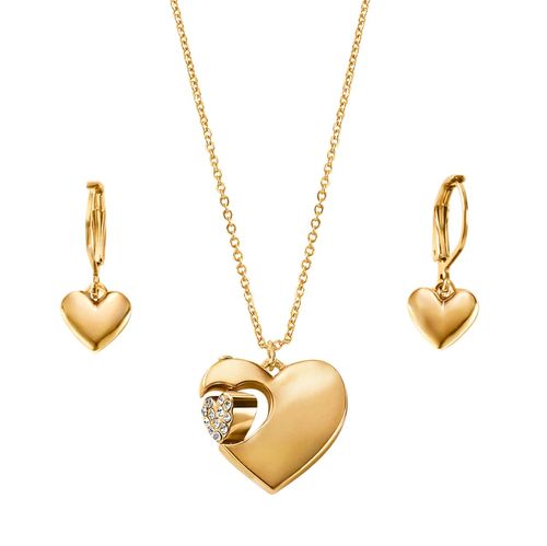 Set Collar + Aretes Heart Elegance