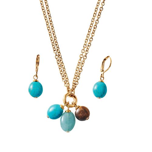 Set Collar + Aretes Deep Turquoise
