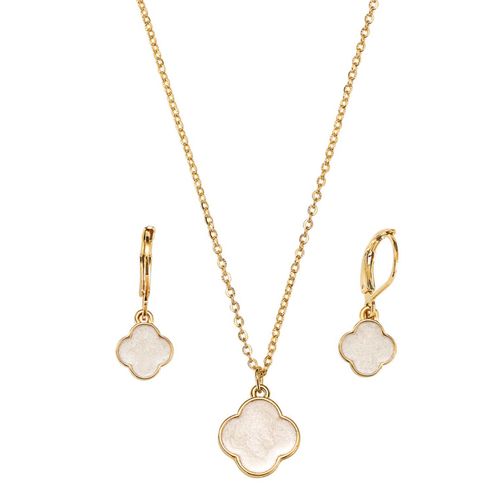 Set Collar + Aretes Lucky Wishes White