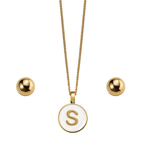 Set Collar + Aretes Favorite Letter S